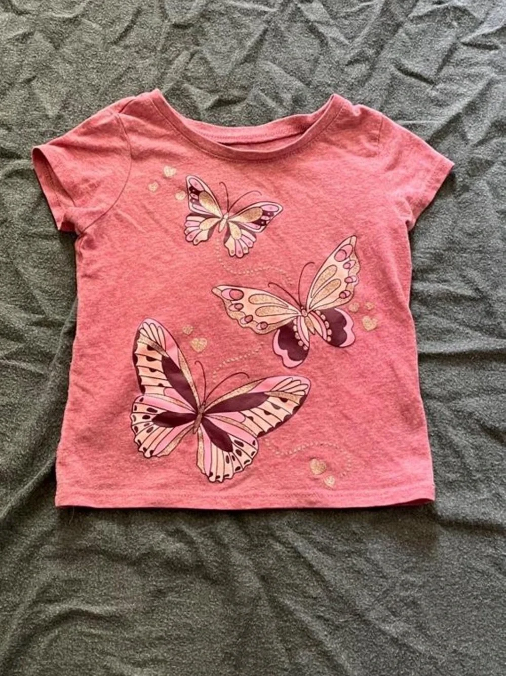 The Children's Place pink butterfly glitter shirt